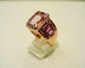 Kunzite and Pink Tourmaline Ring